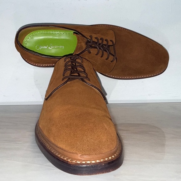 Oliver Sweeney Westleton Suede Derby Shoes Men’s US 10 Brown Suede Goodyear-Welt